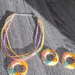 Multicolor Necklace and Earring Set